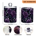 thumbnail image 5 of Yayeee 2 Pack Qtip Holder Bathroom Cotton Swab Canister with Lid Clear Dispenser Set, Roses and Pearls, 5 of 6