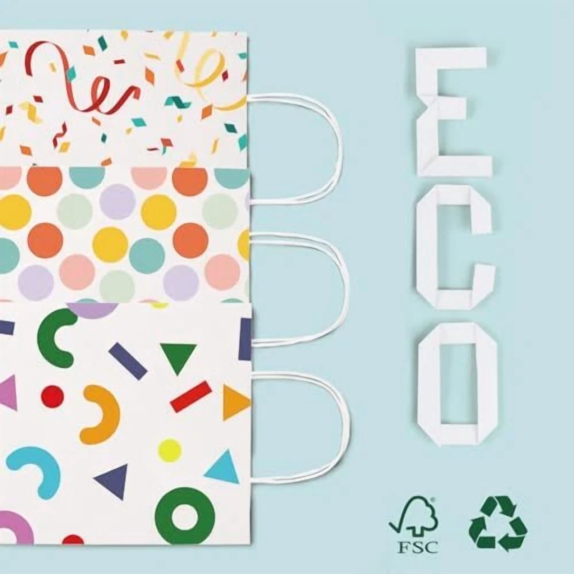BUTTERFLY- Gift Bags 15 Pcs 5.9X3.1X8.2 Paper Bags With Handles Bulk,Party Polka Dot