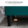 thumbnail image 5 of Amolife Queen Bed Frame with Adjustable Velvet-Studded Headboard, Teal Blue, 5 of 7