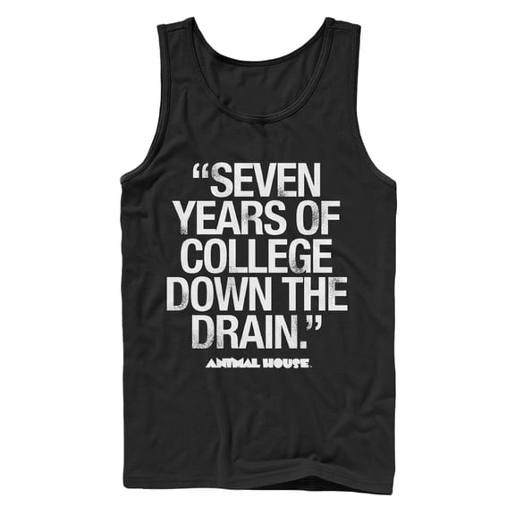 Men's Animal House Bluto 7 Years Quote  Tank Top Black Medium