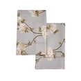 thumbnail image 3 of Melange Home Printed Design Cotton Collection 400TC Hemstitch Ivory Alabaster Rose Sheet Set and Pillowcases Ivory - Standard Pillowcase (Set of 2), 3 of 5