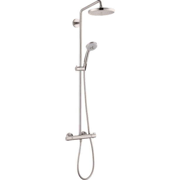 In been mout Hansgrohe Croma Showerpipe 220 1-Jet, 2.5 GPM in Brushed Nickel Showerhead  - Walmart.com