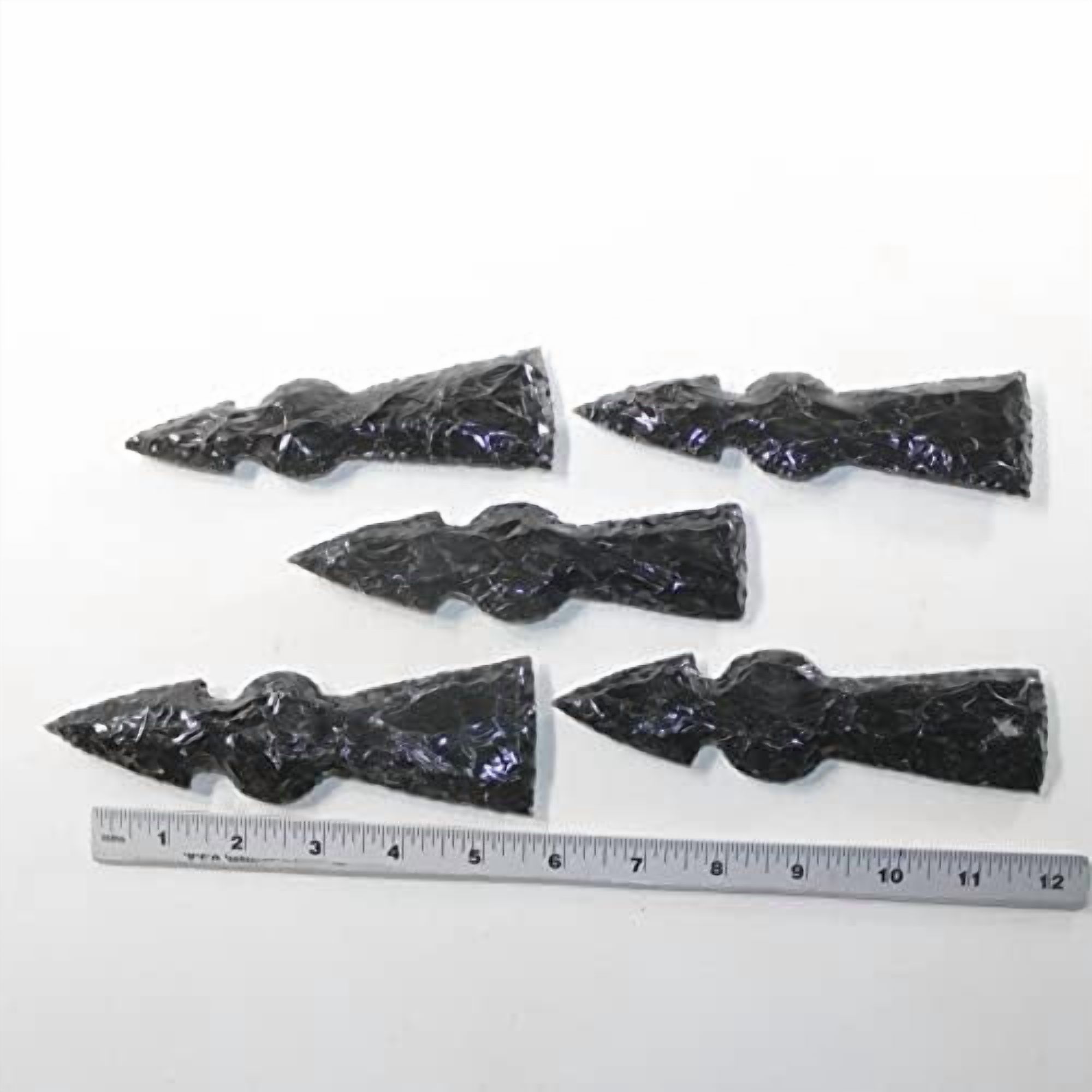 5 Obsidian Ornamental Tomahawk Heads #9427  Ax Axe Hatchet