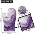 thumbnail image 6 of Purple and Gold Marble Texture Kitchen Oven Mitt and Pot Holder Sets 2 Pcs for Baking, Cooking and Grilling, Heat Resistant Up To 392 °F, 6 of 7