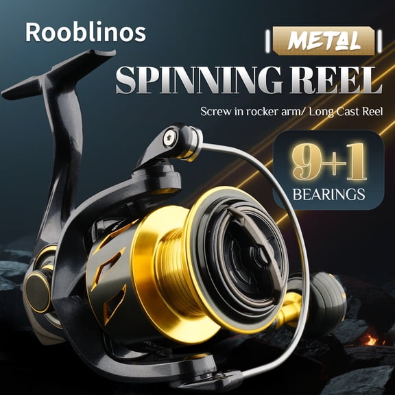 Rooblinos 9 plus 1 Bearings Saltwater Spinning Fishing Reel