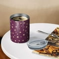 thumbnail image 3 of 12oz Coffee Tumblers Purple Christmas Star Pattern Stainless Steel Vacuum Insulated Travel Tumbler Coffee Cups Mug with Lid and Straw with Cleaning Brush for Cold & Hot Drinks, 3 of 5