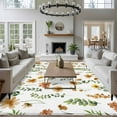 thumbnail image 3 of Yellow Spring Floral Area Rugs 5'x8', Washable Small Throw Rugs for Classroom Bedroom, Flowers Leaves Elegant Pastoral Indoor Outdoor Rug Non-Slip Low Pile Carpet Runner Reversible Floor Mats, 3 of 8