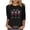 ZSD2-Christmas Gifts for Women-Black, variant on Women's Fall Tops Christmas Shirts Christmas Snowflake Graphic Tees 3/4 Sleeve Tops Holiday Crew Neck Loose Fit Merry Xmas Tunic Top