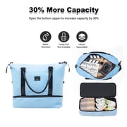 Travelhouse 5-Piece Hardside Luggage Set Spinner Lightweight Suitcase with TSA Lock & Duffel Bag,Light Blue