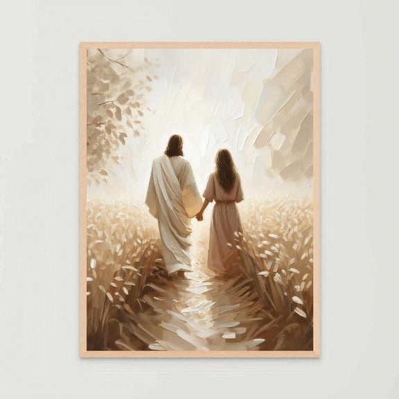 Beautiful Days, Modern Christian Art, Jesus Walking With A Woman, Picture Of Christ, Painting, Bible Art, Jesus With Woman, Jesus Art UNFRAMED PAPER POSTER, Home Decor, Vintage Gift