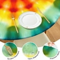 thumbnail image 4 of Tie Dye Soft Petal Ring Pattern Round Fitted Tablecloth with Elastic Edge,Dining Table Cover Waterproof,Outdoor Round Tablecloth for Camping,Dining,Indoor and Outdoor, 4 of 7