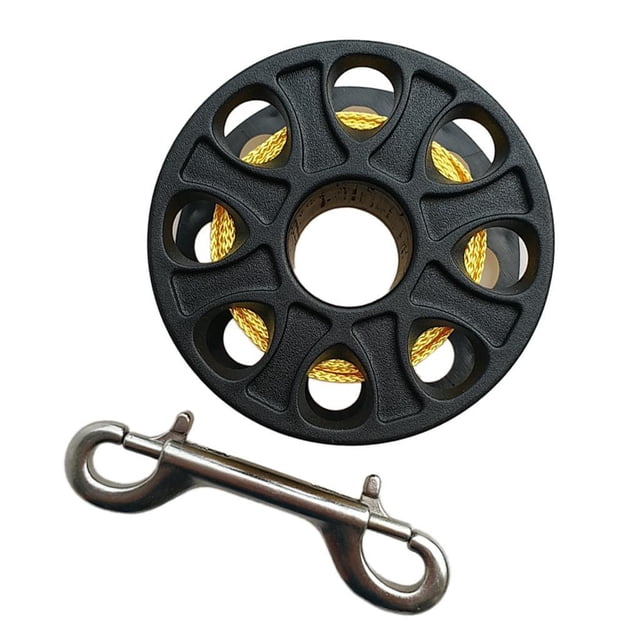 Bobina De Carrete De Buceo De Buceo Subacuático, Línea De 18 Perno de material acero Inoxidable A Negro DYNWAVEMX Carrete de dedo para buceo