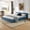 Blue, variant on Aukfa Queen Size Upholstered Bed Frame, Low Profile Grounded Bed, Chenille Fabric Pleated Design Platform Bed, Blue