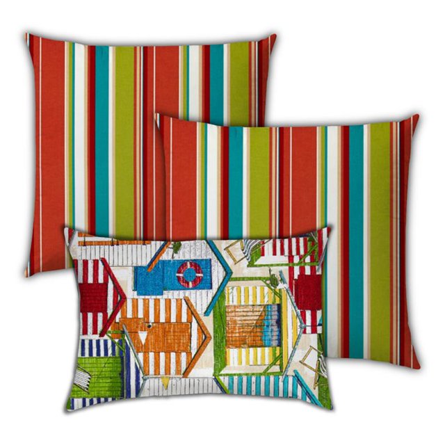Joita Housses d'Oreiller à Fermeture Éclair en Polyester à Punch Tropical en Multicolore (Lot de 3)