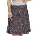 thumbnail image 1 of Women's Paisley Eastern Floral Arrangement A-line Printed Skirt Casual Wear, L, Pink Orange Blue, by Ambesonne, 1 of 6