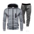 thumbnail image 2 of VBTAPA Men's Tracksuit 2 Piece Hooded Athletic Sweatsuits Long Sleeve Zip Up Hoodie and Drawstring Sweatpants Casual Running Jogging Sport Suit Sets with Pockets Gray XL, 2 of 3