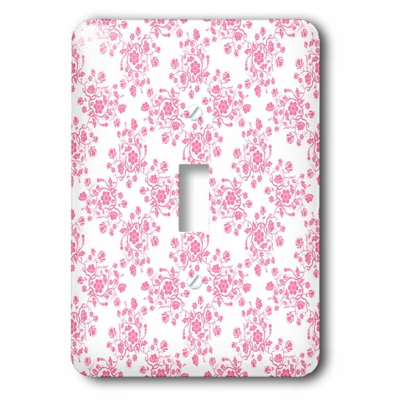 3dRose, Pretty Pink and Cream Vintage Flower Vines Pattern, single toggle switch