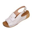 thumbnail image 5 of Xucatan Women's Wedge Sandals, Hand Stitched Faux Leather Upper with Adjustable Ankle Strap, Thick Sole Casual Beach Footwear Gift, 5 of 9