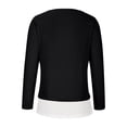 thumbnail image 5 of IROINNID Ladies Long Sleeve T Shirts Winter Round Neck Pocket Tops Printed Regular Blouse,Black, 5 of 8