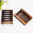thumbnail image 5 of opvise Bathroom Accessory Retro Wood Sink Deck Mount Hollow Out Soap Dish Holder Shelf A, 5 of 8