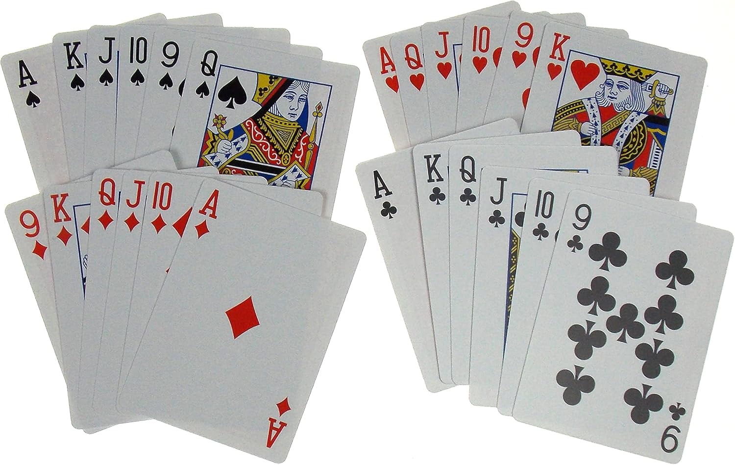 Hickoryville Euchre Playing Cards Bundle - 2 Euchre Decks in One Box with Large 40mm Suit Marker Dice