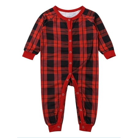 

Gupgi Christmas Family Matching Pajamas Santa Print Tops Plaid Pants Set