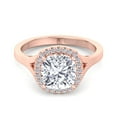 thumbnail image 2 of Margot - Moissanite Cushion Cut Lab Diamond Solitaire Engagement Ring With Halo, 2 of 5