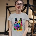 thumbnail image 3 of Tee Hunt Happy German Shepherd T-Shirt Andy Maxx Dog Women's T-Shirt Tee, Gray, Small, 3 of 5