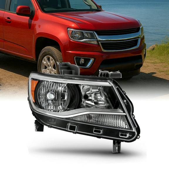 AKKON - Fits 2015-2022 Chevy Colorado [Halogen Type] Black Headlight Right Passenger Headlamp Replacement
