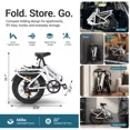 thumbnail image 6 of Lilypelle Folding Electric Bicycle for Adults, 20"×3.0 Fat Tire 7 Speed Step-Thru Electric Cargo Bicycle, 500Wh Built-in detachable battery, Peak 1000W Rear Motor，20MPH, Fits for 4'9" to 6'5", 6 of 11