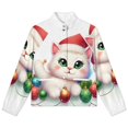 thumbnail image 4 of Jackets for Women Winter Coat Jackets Flannel Stand Collar Jacket(Cute Christmas Cat Decor,Size:S-4XL), 4 of 7