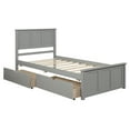 thumbnail image 5 of Euroco Wood Twin Platform Bed with Headboard & 2 Storage Drawers for Kids Teens, Gray, 5 of 10