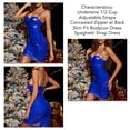 thumbnail image 5 of Spaghetti Sangle Robe en Cuir PU, Femmes en Cuir PU Spaghetti Robe Sans Manches Robe Bodycon Habilement Conçu, 5 of 5
