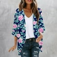 thumbnail image 2 of lcziwo Ladies Swim Cover Up Kimono Coverups Swimsuits Light Weight Chiffon Cardigans Floral Print 3/4 Sleeve Cardigan Tops Beach Outfits Multicolor XXL Ofertas de Hoy en Liquidación, 2 of 6