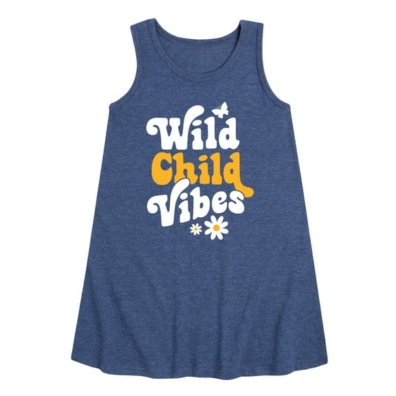 Instant Message - Vibes Wild Child - Toddler & Youth Girls A-line Dress