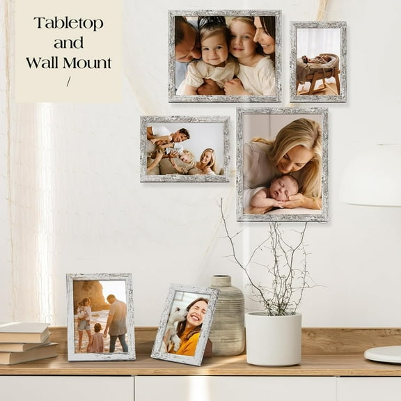Collage Picture Frames Wall Decor 10 Pack, Gallery Wall Rustic Picture Frame Set for Wall or Tabletop Display, Multi Sizes with Two 8x10, Four 5x7, and Four 4x6 Photo Frames