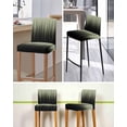 thumbnail image 5 of Sage Green Black Ombre Bar Stool Covers Set of 2, Modern Abstract Striped Gradient Stretch Washable Bar Chair Covers with Backs, Removable Pub Counter Height Chair Cover for Kitchen Dining Room Cafe, 5 of 7