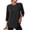 Black, variant on Staron Women's Workout Tops 3/4 Sleeve Round Neck Sun Protection Shirts Casual Spring Summer Tees Tunic Blouses, Black 3XL