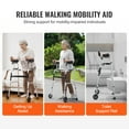 thumbnail image 5 of KFFKFF 2-in-1 Convertible Walker, Adjustable Height with Detachable Armrests, Equipped with 5-inch Durable Wheels, Lightweight Aluminum Construction | Mobility Support for Seniors and Disabled, 5 of 9