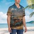 thumbnail image 3 of Balery Deserted Classic Car Landscape Camisas hawaianas de manga corta para hombre, camisas playeras de corte holgado, camisas de vacaciones con botones,Large, 3 of 7