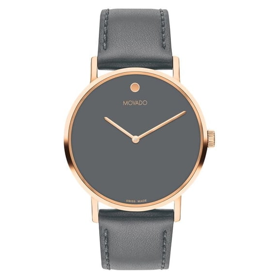 Movado Signature 0607834 Grey Museum Dial 40mm Rose Gold PVD Stainless Steel Case Women's Watch