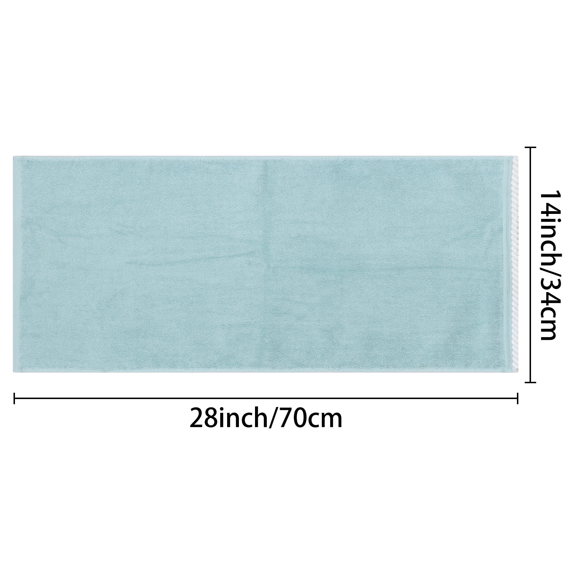 Unique Bargains Geometric Washcloths Set Cotton Bath Towels Low Lint Blue 4