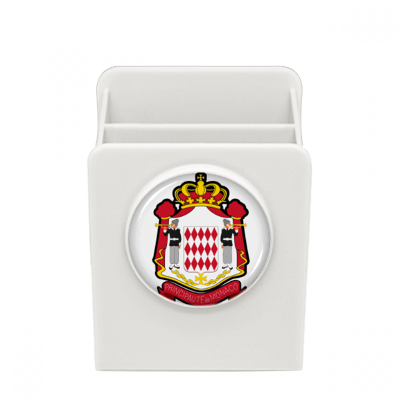 Principality of Monaco National Emblem Desk Pencil Holder Cup Pen Organizer
