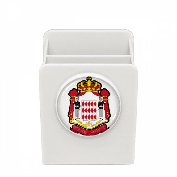 Principality of Monaco National Emblem Desk Pencil Holder Cup Pen Organizer