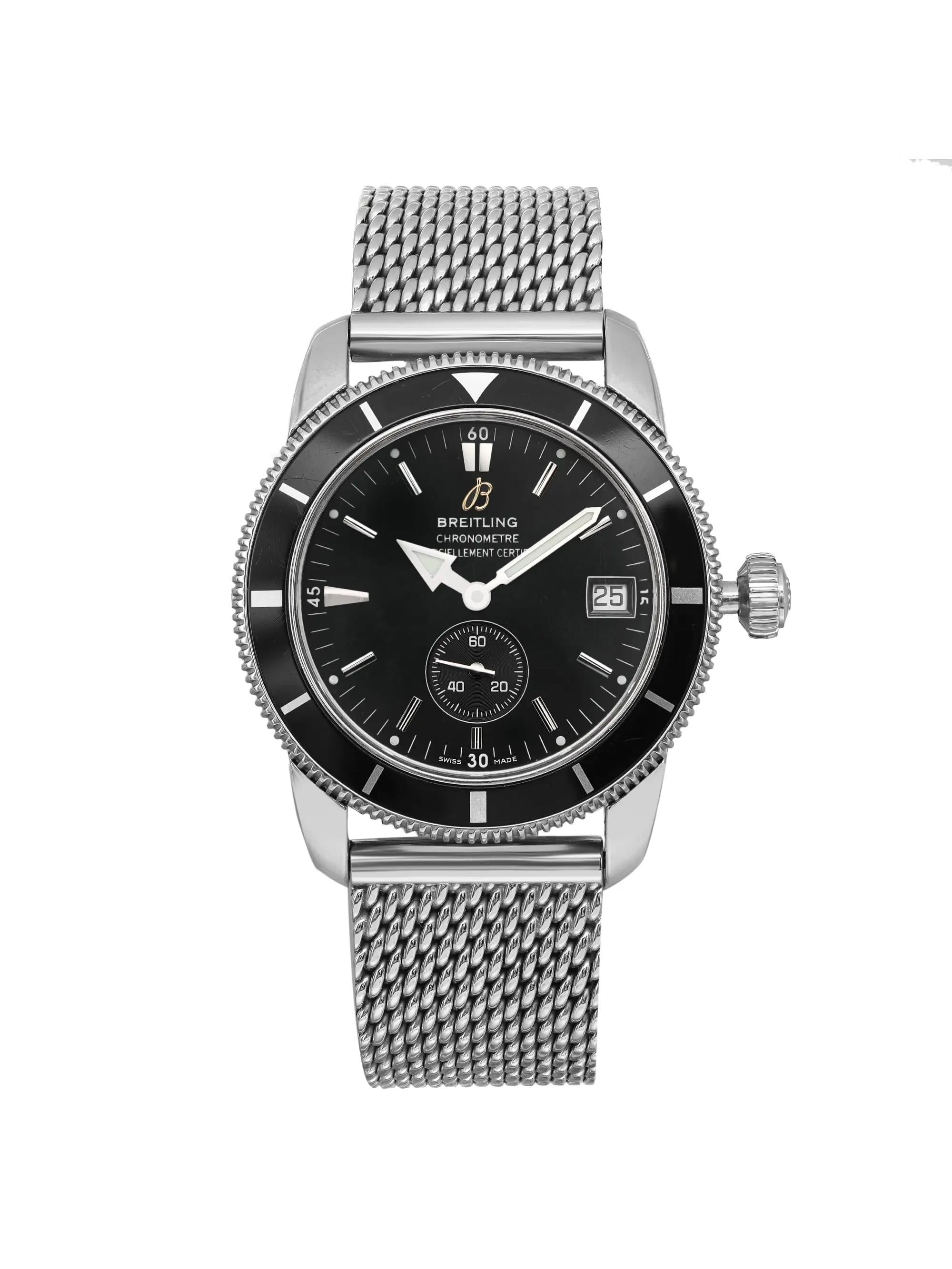 Breitling SuperOcean Heritage 38mm Steel Black Dial Mens Watch 
