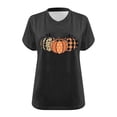 thumbnail image 4 of WREESH Plus Size Women V Neck T Shirts Thanksgiving Shirts Pumpkin Graphic Print T-Shirt Casual Short Sleeve Tee Tops Dark Gray, 4 of 5