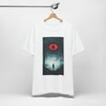 thumbnail image 2 of Red Eye Forest Tee – Creepy Cosmic Watcher Horror Fog Woods Surreal Graphic, 2 of 5