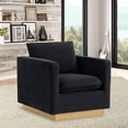 thumbnail image 5 of LeisureMod Nervo Velvet Accent Arm Chair With Gold Base In Midnight Black, 5 of 7