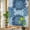 Cobalt, Azure, White, variant on Window Privacy Film for Home Office Static Cling, Blue Sunflowers Decorative Stained Glass Window Film for Large Sliding Door/Floor-to-Ceiling Windows Flowers Modern Abstract Art 29.5 x 118 Inches
