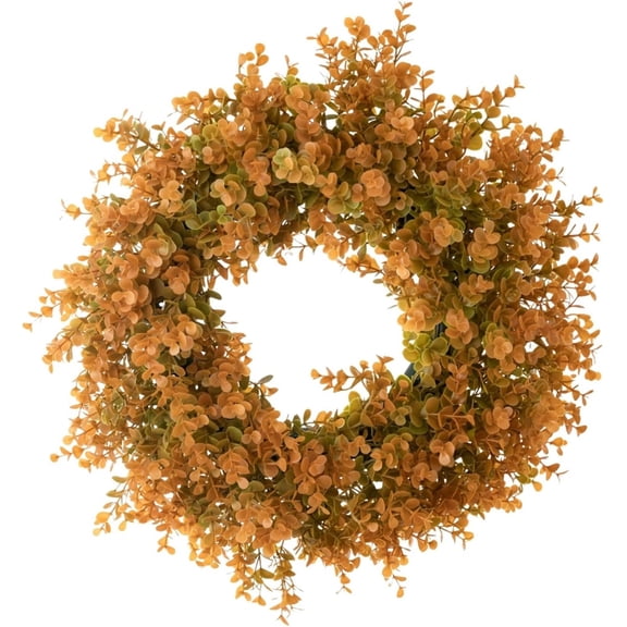 18 Inches Wild Flower Wreath With Grain And Leaves For Front Door Use, Autumn Floral Wreath For Indoor And Outdoor Use, Everyday Thanksgiving Day And Harvest Decorative Wreath